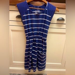 Poof brand blue and white striped nautical dress size S